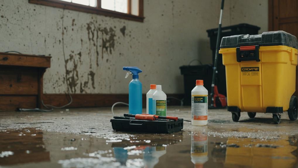 Professional mold remediation equipment and setup in Manistee Lake MI home